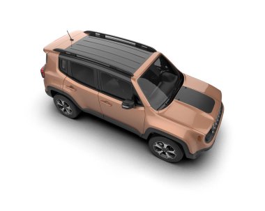 3 boyutlu illüstrasyon. Beyaz arkaplandaki araba