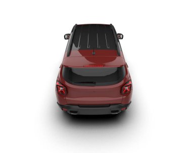 modern araba beyaz arka planda izole edildi. 3 boyutlu çizim - illüstrasyon