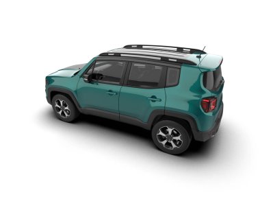 Beyaz arkaplandaki bir SUV 'un 3D görüntülemesi