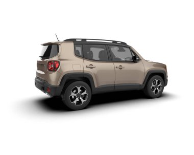 Stüdyo ortamında markasız bir SUV 'un 3 boyutlu çizimi
