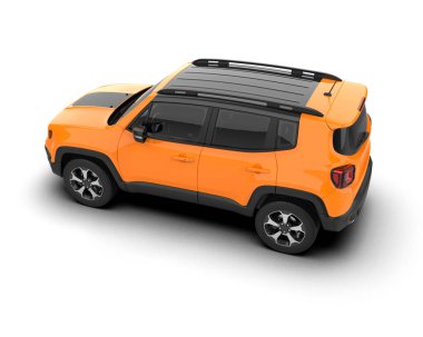 modern araba beyaz arka planda izole edildi. 3 boyutlu çizim - illüstrasyon