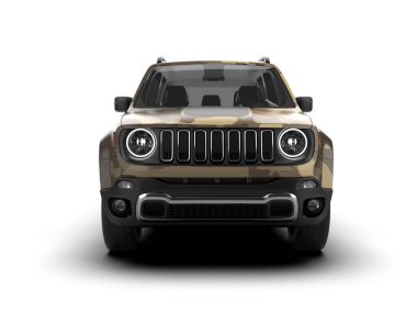 Modern kamuflajlı SUV arabası beyaz arka planda izole edildi