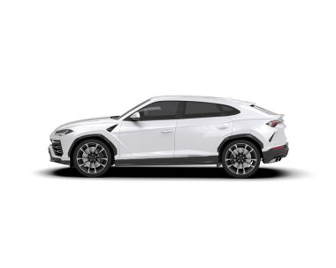 modern beyaz SUV arabası beyaz arkaplanda izole edildi