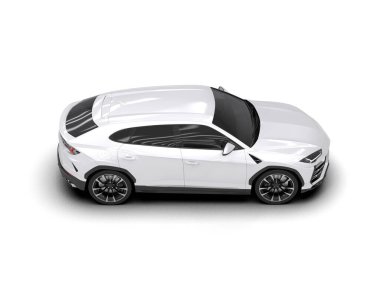 modern beyaz SUV arabası beyaz arkaplanda izole edildi