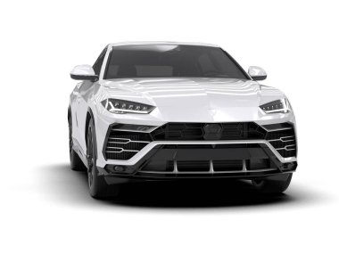 modern beyaz SUV arabası beyaz arkaplanda izole edildi