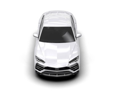 modern beyaz SUV arabası beyaz arkaplanda izole edildi