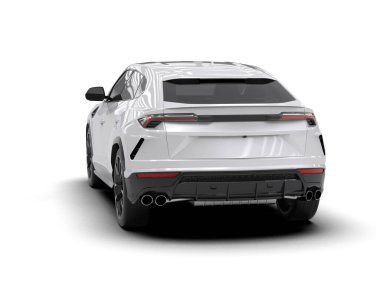 modern beyaz SUV arabası beyaz arkaplanda izole edildi