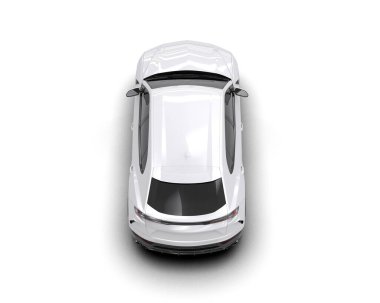 modern beyaz SUV arabası beyaz arkaplanda izole edildi