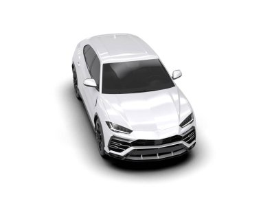 modern beyaz SUV arabası beyaz arkaplanda izole edildi