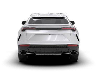 modern beyaz SUV arabası beyaz arkaplanda izole edildi