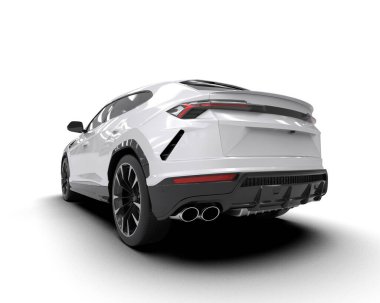 modern beyaz SUV arabası beyaz arkaplanda izole edildi