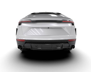 modern beyaz SUV arabası beyaz arkaplanda izole edildi