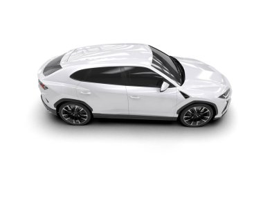 modern beyaz SUV arabası beyaz arkaplanda izole edildi