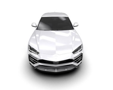 modern beyaz SUV arabası beyaz arkaplanda izole edildi