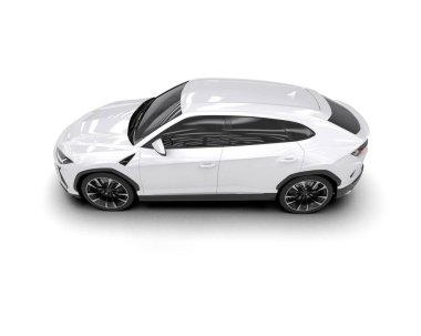 modern beyaz SUV arabası beyaz arkaplanda izole edildi