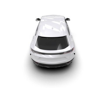 modern beyaz SUV arabası beyaz arkaplanda izole edildi