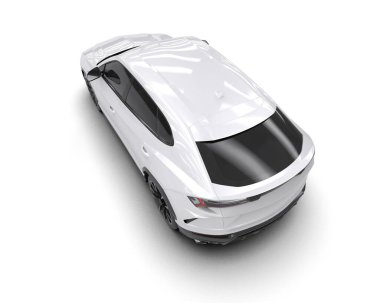 modern beyaz SUV arabası beyaz arkaplanda izole edildi