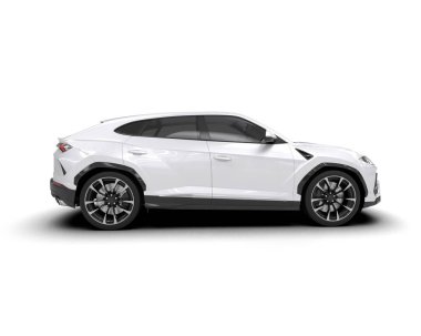 modern beyaz SUV arabası beyaz arkaplanda izole edildi