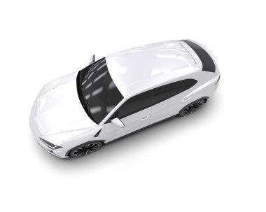 modern beyaz SUV arabası beyaz arkaplanda izole edildi