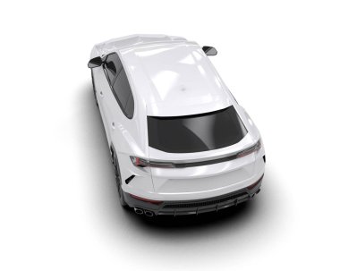 modern beyaz SUV arabası beyaz arkaplanda izole edildi