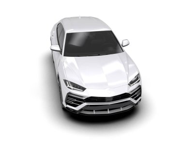 modern beyaz SUV arabası beyaz arkaplanda izole edildi
