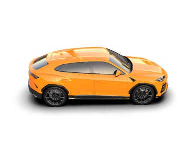 Modern araba beyaz arka planda izole edilmiş. 3d illüstrasyon