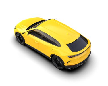 3 boyutlu sarı bir araba.