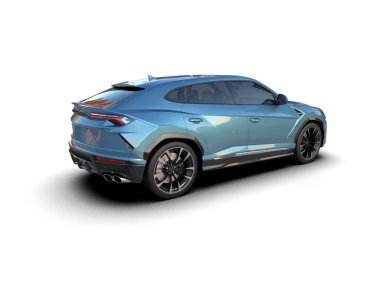 beyaz zemin üzerinde mavi araba.