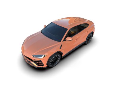 Araba arka planda izole. 3D görüntüleme - illüstrasyon