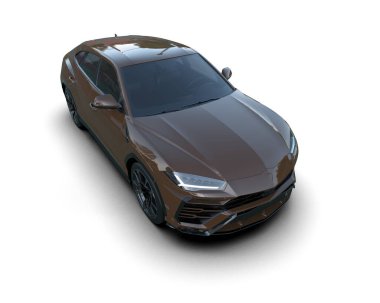 siyah lüks araba. ön görünüm, 3 boyutlu görüntüleme.