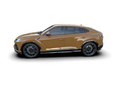 Beyaz arka planda bir araba. modern lüks konsept - ön görünüm.