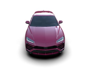 Arka planda izole edilmiş modern lüks araba. 3D görüntüleme - illüstrasyon