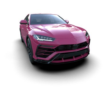 Pembe renkli bir spor arabanın çizimi. yüksek kaliteli resimleme