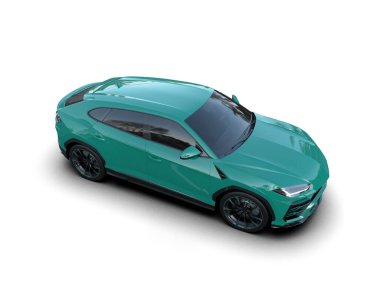 yeşil spor araba - 3 d illüstrasyon