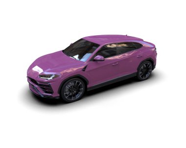 Pembe modern spor araba - 3D görüntüleme