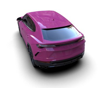 Kendi tasarımınız için boş bir arka planı olan modern şehir arabası - 3 boyutlu illüstrasyon