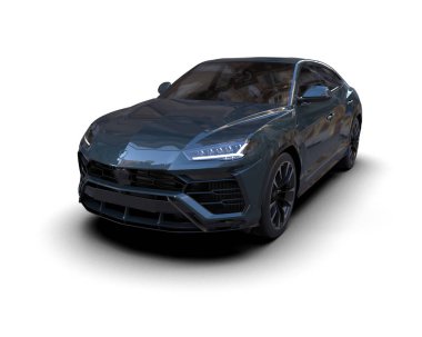 beyaz arka planda modern araba 3 boyutlu görüntüleme