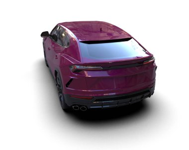 Beyaz arka planda lüks SUV, 3 boyutlu illüstrasyon