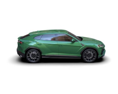 Yeşil spor arabanın 3 boyutlu resmi - kavram