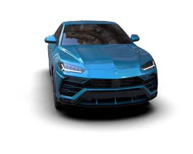 Modern araba beyazda izole edilmiş. 3d illüstrasyon - illüstrasyon