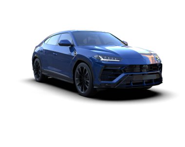 mavi lüks spor araba