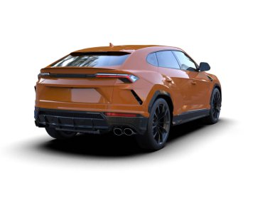 modern siyah araba - ön görünüm - beyaz arkaplanda izole - 3 boyutlu görüntüleme