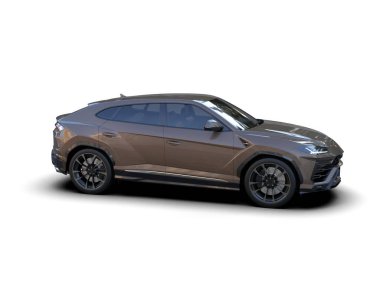 beyaz arkaplanda modern SUv