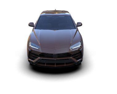 Arka planda izole edilmiş modern lüks araba. 3D görüntüleme - illüstrasyon