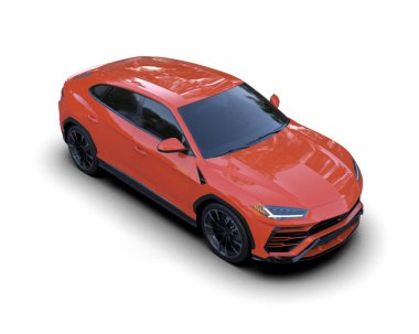 Kırmızı modern spor araba. 3d oluşturma