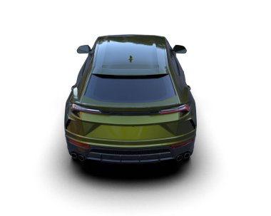 Siyah spor araba - yan görüş. İzole. 3 Boyutlu Hazırlama