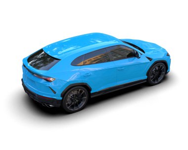 mavi spor araba - 3D görüntüleme