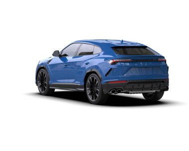 mavi lüks spor araba - yan görünüm - yan görünüm