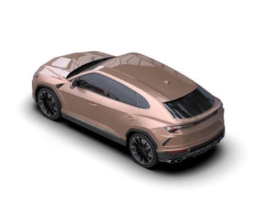 Araba beyaz arka planda izole edilmiş. 3D görüntüleme - illüstrasyon