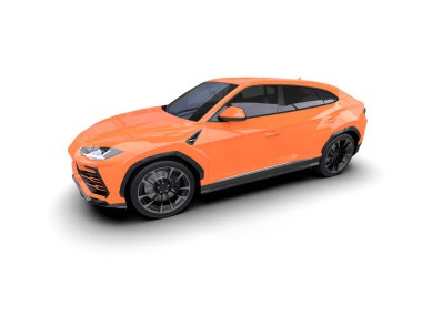 turuncu spor araba. 3d oluşturma